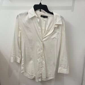 Elizabeth and James White Button-Down Shirt